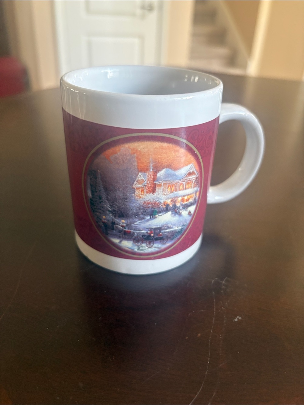 Vintage Thomas Kinkade Victorian Christmas II coffee mug